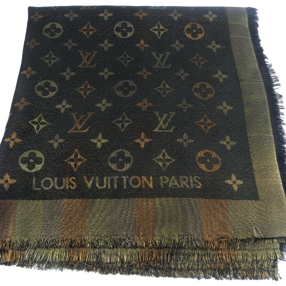 LOUIS VUITTON Monogram Metal Silk Etole Shawl Scarf - Retail $1200